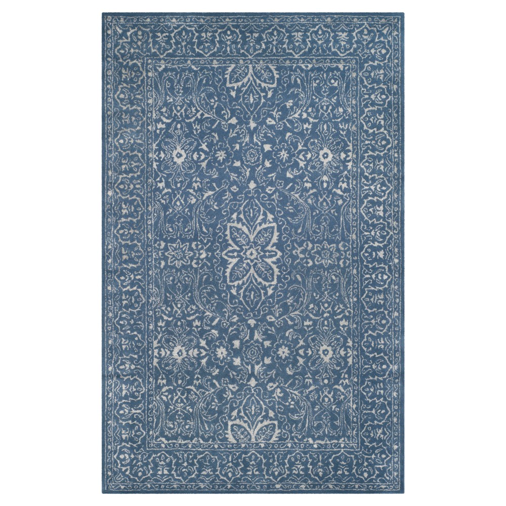 Gray/Blue Botanical Tufted Area Rug - (4'x6') - Safavieh