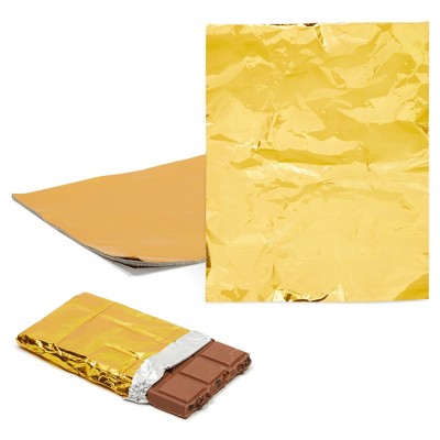 Juvale 100 Pieces Gold Foil Chocolate Wrapper for DIY Caramels, Sweets, 6 x 7.5 In