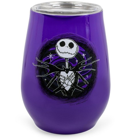 Jack Skellington and Sally (Nightmare Before Christmas) 9oz Fluted Glassware Set of 2 Silver Buffalo