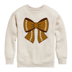 Boys' - Instant Message - Football Bow Graphic Long Sleeve Fleece Sweatshirt - 1 of 4