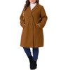 Agnes Orinda Women's Plus Size Fashion Notched Lapel Double Breasted Pea Coats - 2 of 4