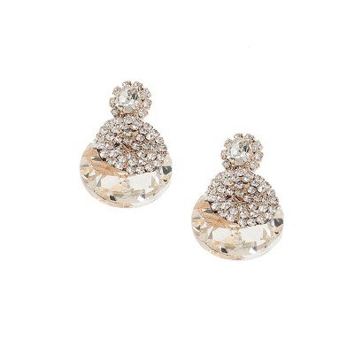 SOHI Women's Silver Stone Drop Earrings