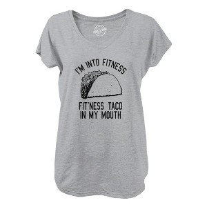 Womens Fitness Taco V-Neck Funny Gym Humor Mexican Food Graphic Muscle Shirt For Ladies - Crazy Dog Womens V-Neck - 1 of 4
