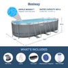Bestway Power Steel Oval Metal Frame Above Ground Outdoor Backyard Swimming Pool Set with Filter Pump, Ladder, and Pool Cover - 3 of 4