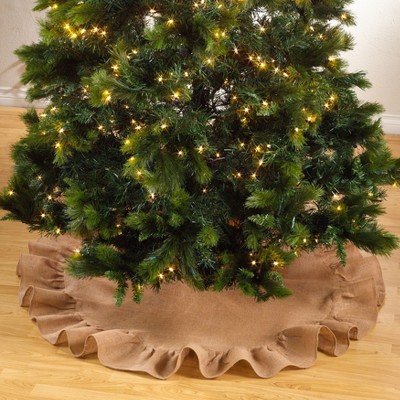 Natural Jute Ruffled 84" Christmas Tree Skirt