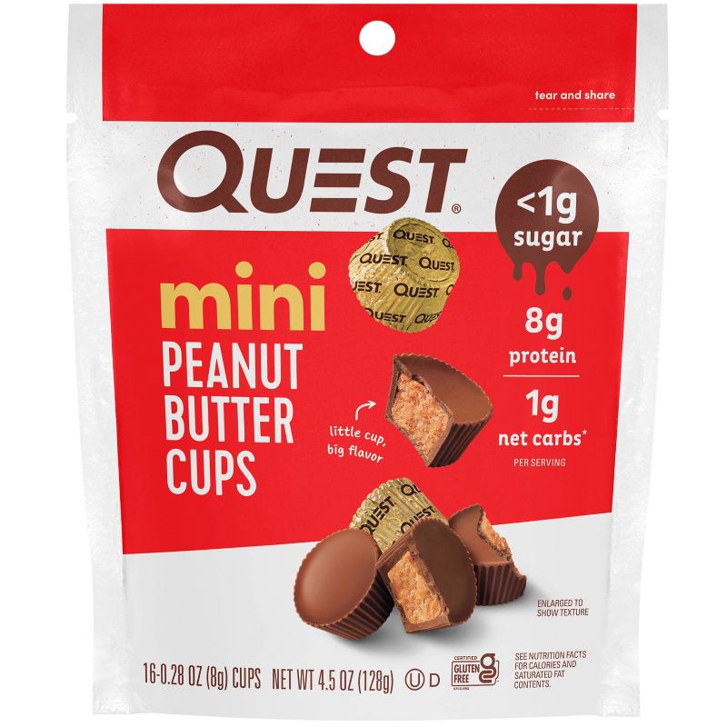 Quest Nutrition Mini Peanut Butter Cups - 4.5oz, 1 of 7