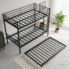 NicBex Twin Over Twin House Bunk Bed with Roof and Windows and Guardrail,Loft Bed with Ladder and Trundle,Noise Reduced Bunk Beds for Bedroom - 4 of 4