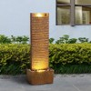 Teamson Home 38" Metal Fiberglass and Polyresin Cascading Ridged Water Fountain Brown - 2 of 4