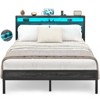Aheaplus Platform Bed Frame with Charged Station and LED Lights - 2 of 4
