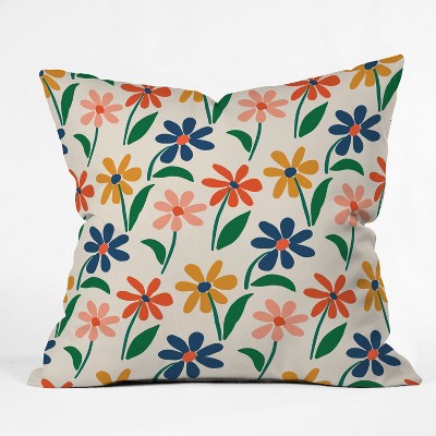 Zoe Wodarz Floral Square Throw Pillow Green/Blue - Deny Designs