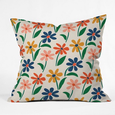 Zoe Wodarz Floral Square Throw Pillow Green/Blue - Deny Designs