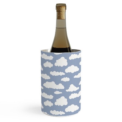 retrografika Sunny Summer Sky White Cartoon Wine Chiller - Deny Designs