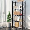 SKONYON 5-Tier Foldable Storage Shelves Adjustable Organizer Rack with Wheels - 2 of 4