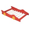 Full Size Race Car-Shaped Platform Bed with Wheels Red - 3 of 4