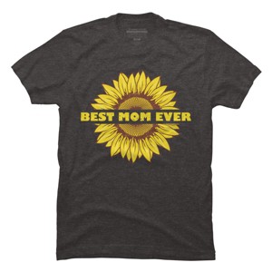 Men's Design By Humans Happy Mothers Day Best Mom Ever Sunflower By CarambaArt T-Shirt - 1 of 2