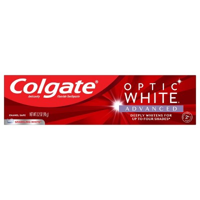 Colgate Optic White Advanced Whitening Toothpaste with 2% Hydrogen Peroxide - Sparkling White - 3.2oz