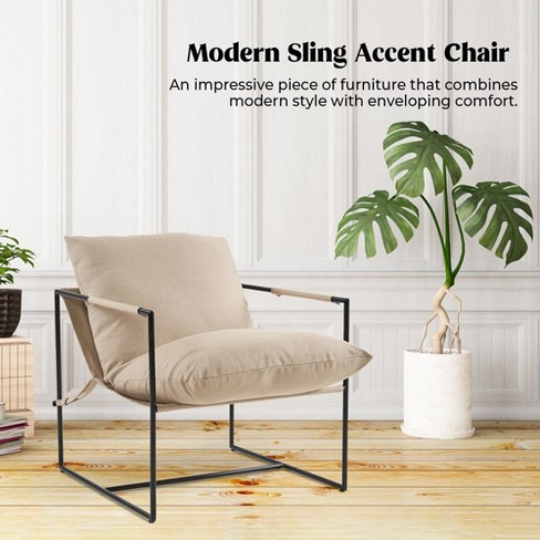 Living accents black discount steel sling chair