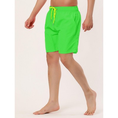 Lars Amadeus Men's Solid Color Elastic Waist Surfing Beach Board Shorts 2 Packs Green/Pink 36 — фото 2