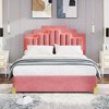 Queen-Size Upholstered Platform Bed with LED Illumination and 4 Storage Drawers, Featuring a Chic Metal Leg Architecture - 3 of 4