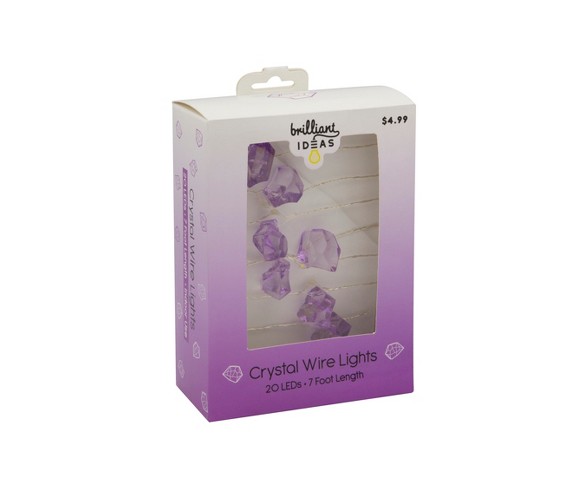 7' Flexible LED Lights Purple Crystals (Set of 20) - Brilliant Ideas