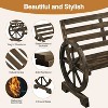 Yaheetech 41" Chariot Wheel Modeling Outdoor Garden Bench, Dark Brown - 4 of 4