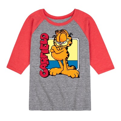 Boys' - Garfield - Garf Pixel Square Raglan Graphic T-Shirt