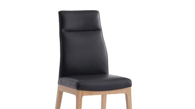 19&#34; Raquan Dining Chair Black Leather and Walnut Finish - Acme Furniture, 2 of 11, play video