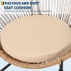 3 Piece Patio Bistro Set, Outdoor Acapulco Chairs with Thick Cushions & Tempered Glass Side Table - 3 of 4