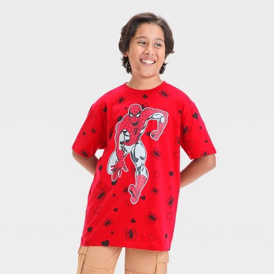 Boys' Spider-Man Valentine's Day T-Shirt - Dark Red