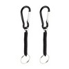 Unique Bargains Carabiner Hook Elastic Coil Strap Rope Keychain Black 5 Inch Long 2 Pcs - 4 of 4