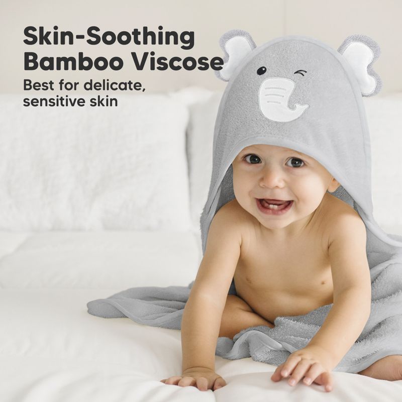 KeaBabies Cuddle Baby Hooded Towel, Organic Baby Bath Towel, Hooded Baby Towels, Baby Beach Towel for Newborn, Kids, 4 of 11