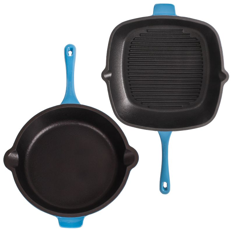BergHOFF Neo Cast Iron 4Pc Set, Fry Pan 10", Square Grill Pan 11", & 5qt. Covered Dutch Oven, 3 of 8
