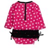 RuffleButts Baby Girls Polka Dot Long Sleeve UPF50+ One Piece Rash Guard - 2 of 3