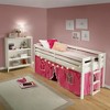 Jasper Twin Junior Loft Bed White Frame and Pink/White Bottom Playhouse Tent - 3 of 4