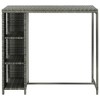 vidaXL Bar Table with Storage Rack Gray 47.2x23.6Inchx43.3Inch Poly RattanInch - 2 of 4
