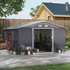 Outsunny Metal Storage Shed Organizer, Garden Tool House with Vents and Sliding Doors for Backyard, Patio, Garage, Lawn - 3 of 4