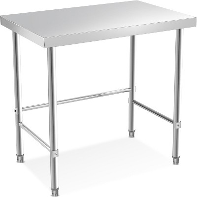 Stainless Steel Work Table with 2-Tier Storage, Adjustable Undershelf, 660LBS NSF Commercial Table for Food Prep, Kitchen, Restaurants, and Home