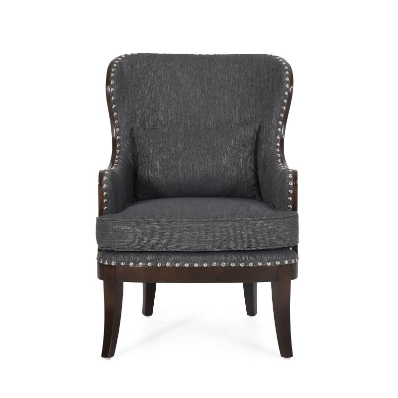 Mantua Contemporary Fabric Upholstered Accent Chair with Nailhead Trim - Christopher Knight Home, 1 of 11