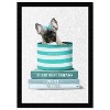 15" x 21" Fashion Frenchie Dog Framed Wall Art Print Blue - Wynwood Studio: Modern Decor, Animal Poster - 3 of 4