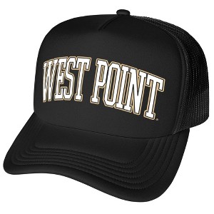 Official US Military Academy Distressed School Name Foam Snapback Trucker Hat - for Men and Women, Black, One Size - 1 of 4