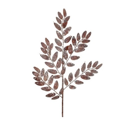 Melrose Glittered Leaf Spray (Set of 6)