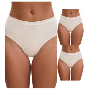 INSPIRE CHIC Women's High Waisted Butt Lifter Briefs Tummy Control Underwear, Available in Plus Size 3 Packs - 1 of 4