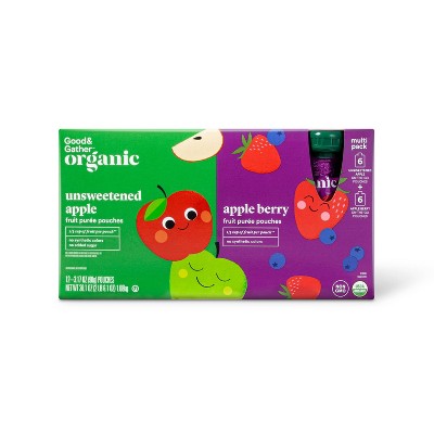Organic Unsweetened Apple and Apple Berry Variety Pack - 12ct - Good & Gather™