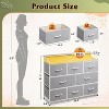 8 Dresser TV Stand with Power Outlets, Led Dresser for Bedroom, Fabric Chest of Drawers with Double Open Shelves, Wood Top, Steel Frame - 3 of 4