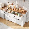 57 Inch Modern Farmhouse Sideboard Buffet Cabinet with 2 Drawers & Adjustable Shelves, Large Kitchen Storage Cabinet, Coffee Bar Organizer, White - 4 of 4