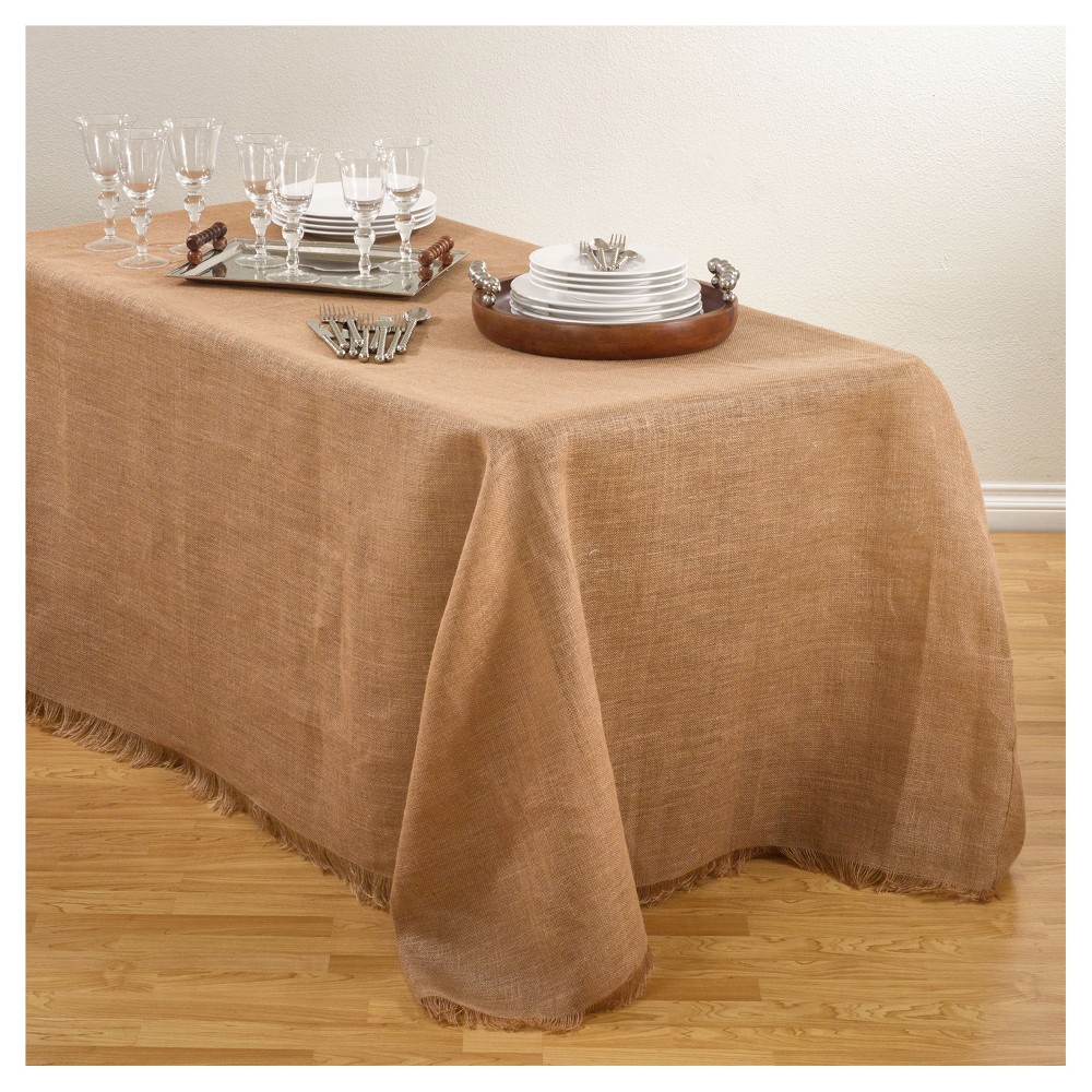 Photos - Other Furniture Burlap Tablecloth Natural (90"x120")