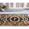 Monogram MON219 Hand Hooked Outdoor Door Mat - Black - 2'6"x4' - Safavieh - 2 of 2