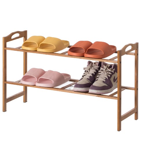 Costway 4-tier Bamboo Shoe Rack Entryway Organizer W/umbrella Holder &  Shelves : Target