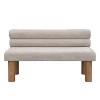 Christopher Knight Home Contemporary Rubberwood Boucle Upholstered Dining Bench with Backrest - 4 of 4