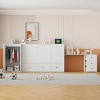 YOOCOZZ Queen Size Versatile Murphy Cabinet Bed with Large Drawer, Desk and Wardrobe - White - 3 of 4